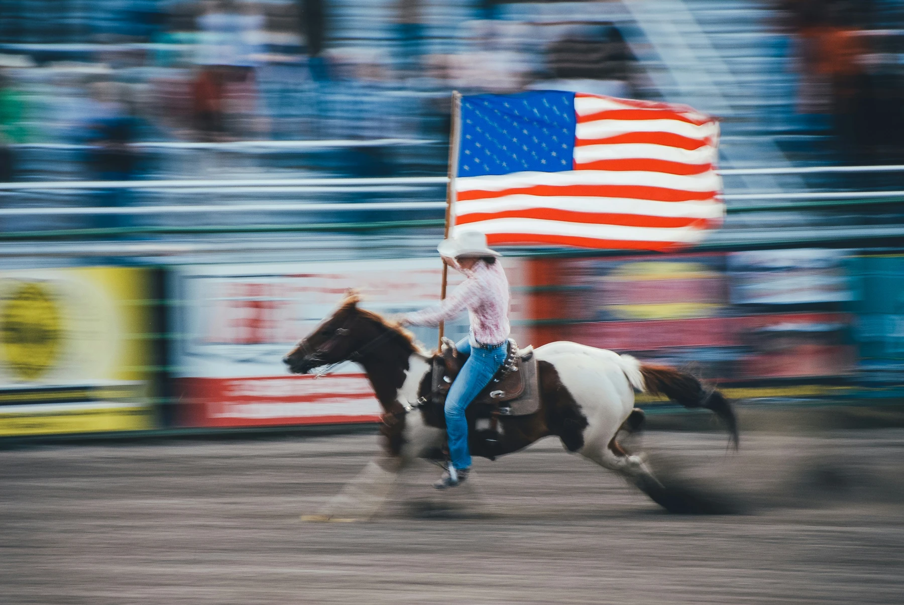 An American rider with a horse